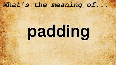 padding meaning in tamil|padding meaning.